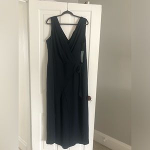 London Times side tie jumpsuit- Navy - size 16